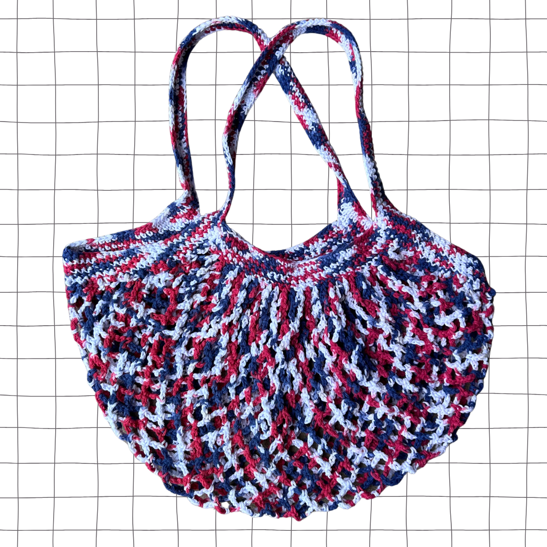 Red, White & Blue Mesh Market Bag