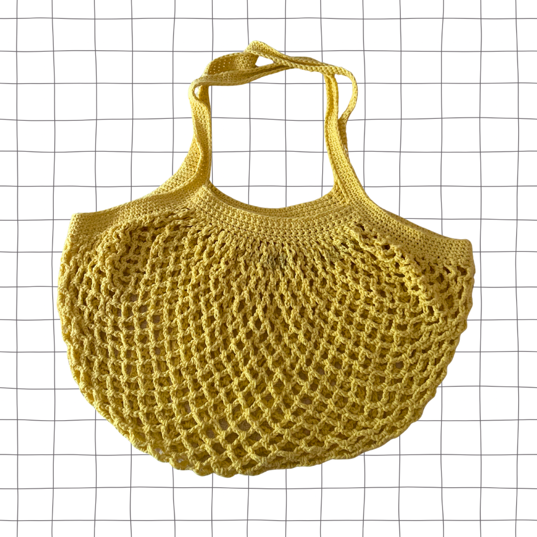 Banana Cream Mesh Market Bag