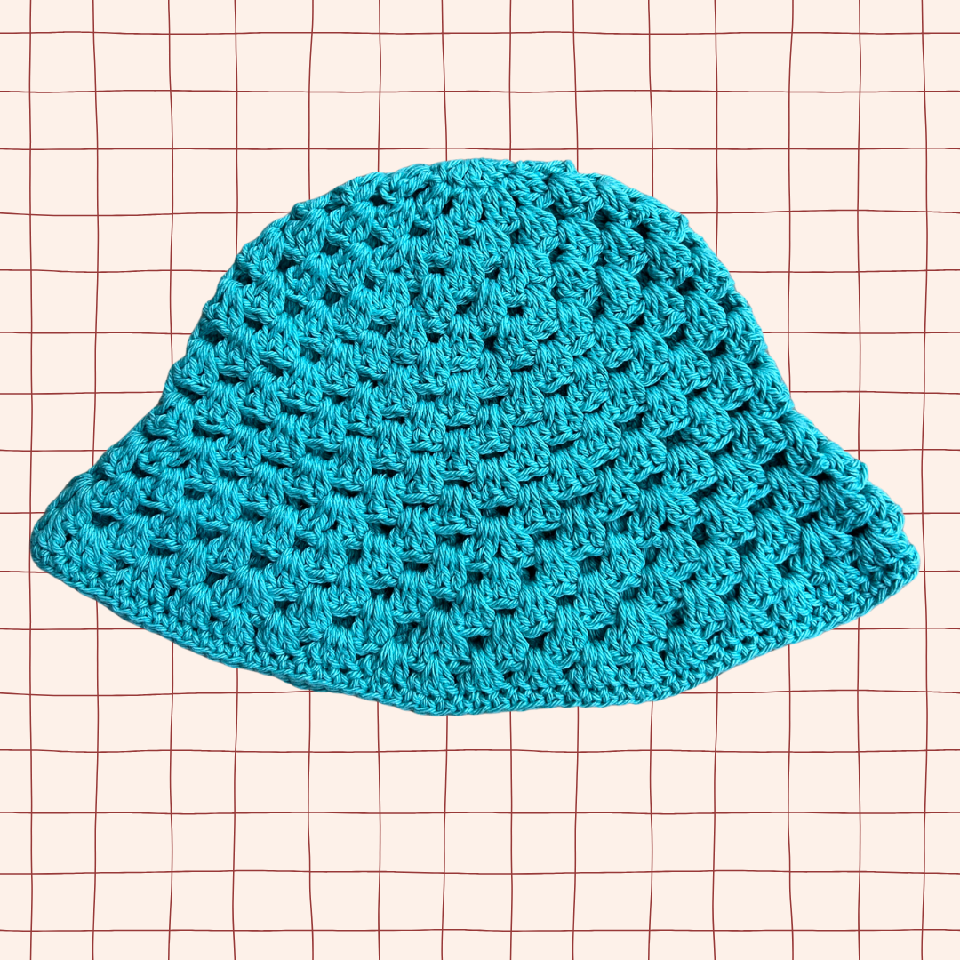 Turquoise Granny Stitch Bucket Hat