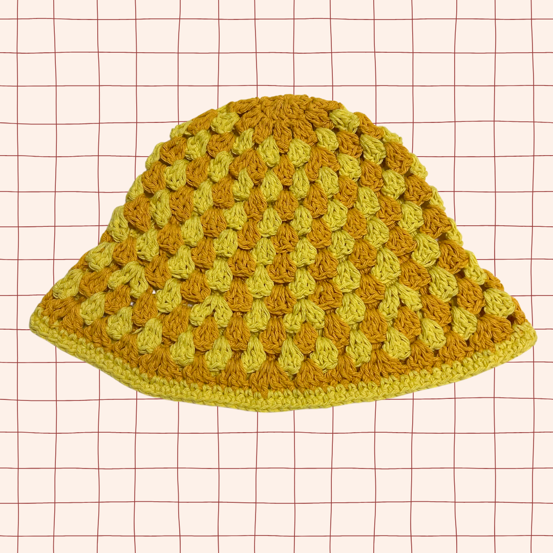 Yellow Granny Stitch Bucket Hat