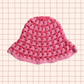Coral Granny Stitch Bucket Hat