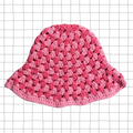 Coral Granny Stitch Bucket Hat